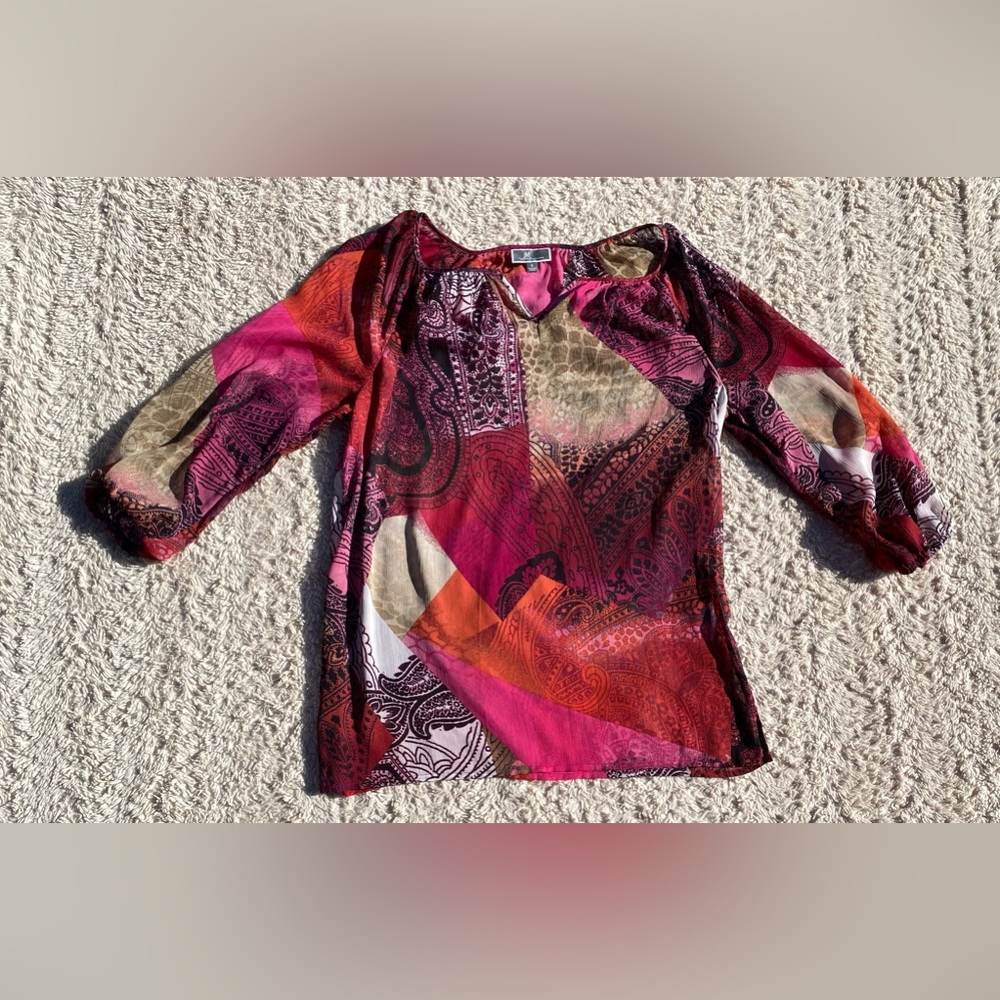 JM Collection: Colorful Blouse - Picture 15 of 16